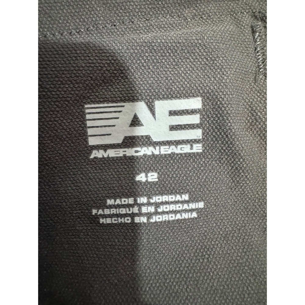American Eagle Men Street Grey Chino Golf Shorts Size 42 Zip Pockets Flat Front - Picture 5 of 14